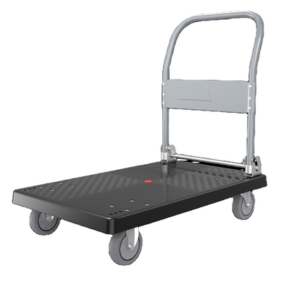 Easy Movable Foldable Steel Four Wheel Cushioned Flatbed Heavy Duty Airport Mobile Luggage Cart For Warehouse
