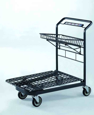 Durable Metal Basket Shopping Trolley Shopping Trolley With Basket And 4 PU Wheels